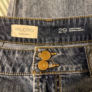 Pilcro Women’s Barrel Denim Jeans with Gold Accents